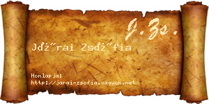Járai Zsófia névjegykártya